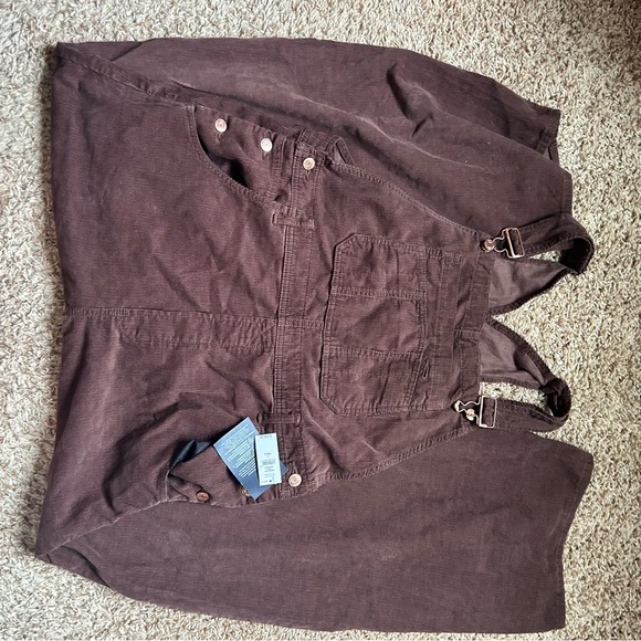 GAP Women's Brown Corduroy Overalls - Picture 2 of 3